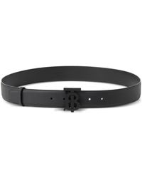 Burberry - Tb Monogram-Plaque Leather Belt - Lyst