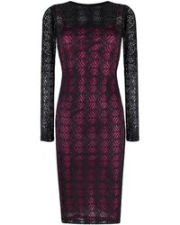 Versace - Langärmeliges Kleid mit Sheer-Effekt - Lyst