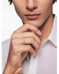 David Yurman - 18Kt Recycled Cable Edge Diamond Band Ring (6Mm) - Lyst