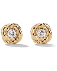 David Yurman - 18Kt Crossover Infinity Diamond Stud Earrings - Lyst