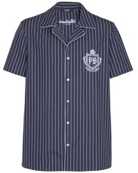 Balmain - Camisa De Pijama A Rayas Con Bordado - Lyst