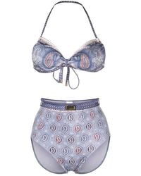 Zimmermann - Paisley-Print Halterneck Bikini - Lyst