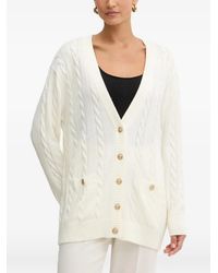 Guess - Cable-Knit Button Cardigan - Lyst
