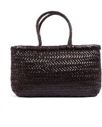 Dragon Diffusion - Leren Shopper Met Visgraatpatroon - Lyst
