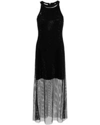 Sandro - Kleid aus Mesh mit Strassverzierung - Lyst