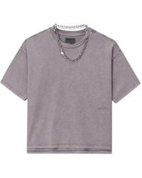 Musium Div. - Chain-Embellished Acid-Wash T-Shirt - Lyst