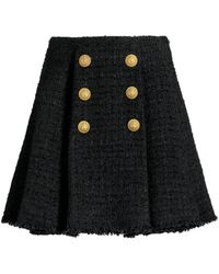 Balmain - Flared Tweed Rok - Lyst