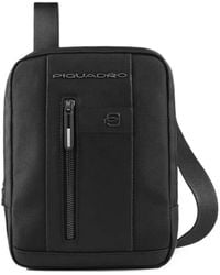 Piquadro - Logo-Plaque Panelled Messenger Bag - Lyst