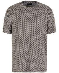 Giorgio Armani - Chevron-pattern Jacquard T-shirt - Lyst