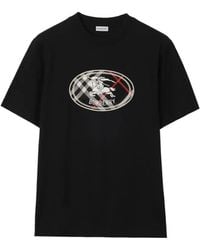Burberry - Check Knight Stamp Cotton T-Shirt - Lyst