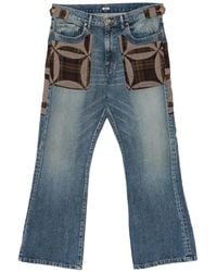 KHOKI - Patchwork Check-Pattern Jeans - Lyst