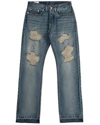 Rhude - Distressed Straight-Leg Jeans - Lyst