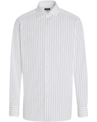 ZEGNA - Centoventimila ストライプコットンシャツ - Lyst