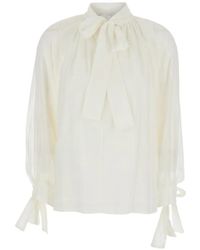 Tela - Bow-Detail Cotton Blouse - Lyst