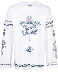 Jean Paul Gaultier - Graphic-print Long-sleeve Cotton T-shirt - Lyst