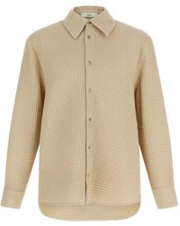 Séfr - Overhemd Met Wafelpatroon En Knopen - Lyst