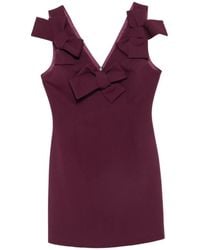 Aniye By - Bow-Embellished V-Neck Mini Dress - Lyst