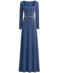 Gemy Maalouf - Beaded-Waist Square-Neck Dress - Lyst