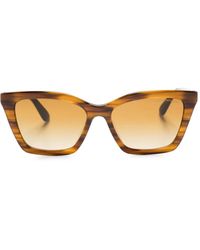 Emporio Armani - Gestreifte Cat-Eye-Sonnenbrille - Lyst