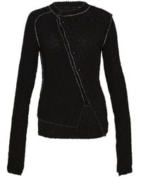 Y's Yohji Yamamoto - Asymmetric Ribbed-Knit Cardigan - Lyst