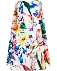 Marchesa - Mikado Floral-print Mini Dress - Lyst