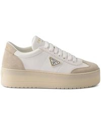 Prada - Baskets A Plateforme En Cuir - Lyst