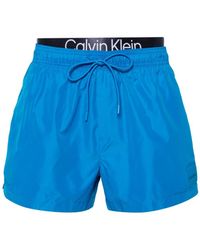 Calvin Klein - Logo-waistband Swim Shorts - Lyst