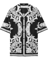 Versace - Seiden Kurzarmhemd - Lyst