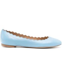 Chloé - Lauren Leather Ballerina Shoes - Lyst