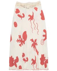 Bimba Y Lola - Graphic-Print Crochet-Waistband Skirt - Lyst