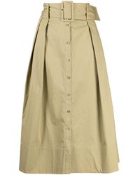STAUD - Buttoned A-line Midi Skirt - Lyst