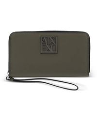 ARMANI EXCHANGE - Logo-Plaque Zip-Around Wallet - Lyst