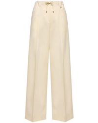 Moncler - Drawstring-Waist Wide-Leg Trousers - Lyst