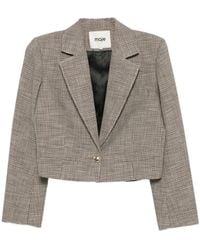 Maje - Blazer Crop A Quadri - Lyst