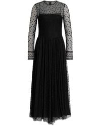 Alberta Ferretti - Lace Long-Sleeved Maxi Dress - Lyst