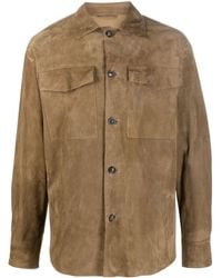 Lardini - Calf-suede Shirt Jacket - Lyst