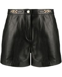 Maje - Chain-detail Leather Short Shorts - Lyst