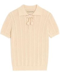 Valentino Garavani - Cotton Knitted Polo Top - Lyst