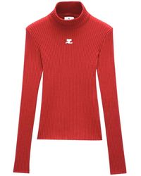 Courreges - Logo-Patch Mock-Neck Sweater - Lyst