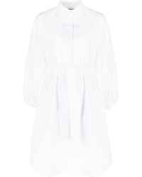 P.A.R.O.S.H. - Belted Long-sleeve Shirt Dress - Lyst