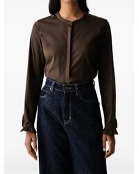 Mos Mosh - Mmmattie Ruffle-Cuff Band-Collar Blouse - Lyst