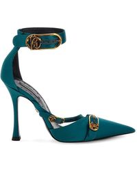 Roberto Cavalli - Monogram-Buckle Pointed-Toe Heeled Pumps - Lyst