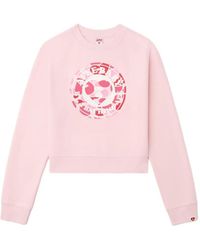A Bathing Ape - Round Camo Heart-Print Sweatshirt - Lyst