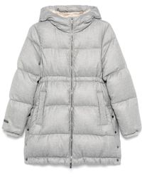 Peserico - Long Quilted Twill Down Jacket - Lyst