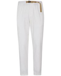 White Sand - Belted Tapered-Leg Trousers - Lyst