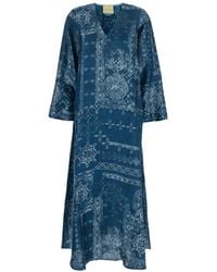 Momoní - Garcia V-Neck Patterned Midi Dress - Lyst