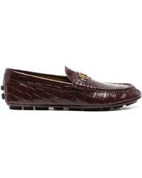 Bally - Keeper Embossed-crocodile Leather Loafers - Lyst