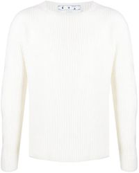 Off-White c/o Virgil Abloh - Ribbed-Knit Crew-Neck Jumper - Lyst