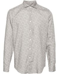 Canali - Floral-Print Poplin Shirt - Lyst