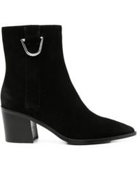 Coccinelle - Suede-Finish Block-Heel Ankle Boots - Lyst